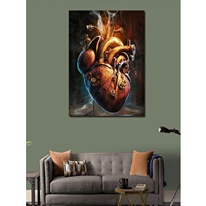 Kanvas Tablo Mekanik Kalp 70x100 cm
