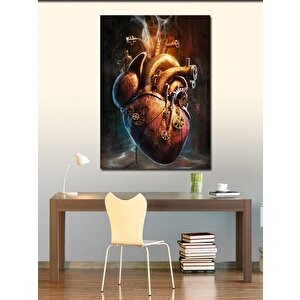 Kanvas Tablo Mekanik Kalp 70x100 cm