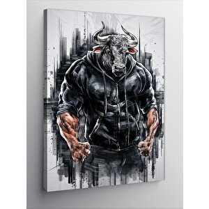 Kanvas Tablo Vücut Yapan Boğa 50x70 cm