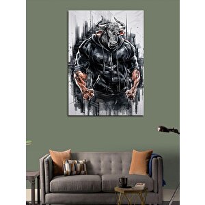 Kanvas Tablo Vücut Yapan Boğa 50x70 cm
