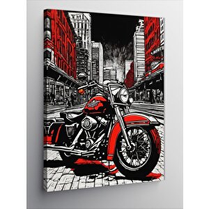 Kanvas Tablo Retro Motosiklet 100x140 cm