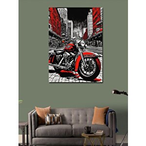 Kanvas Tablo Retro Motosiklet 100x140 cm