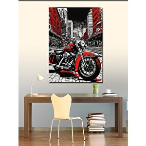 Kanvas Tablo Retro Motosiklet 100x140 cm