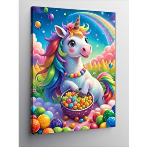 Kanvas Tablo Paskalya Ve Unicorn 100x140 cm