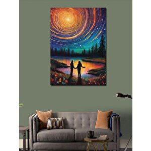 Kanvas Tablo Yıldızlar Ve Aşık Çift 70x100 cm