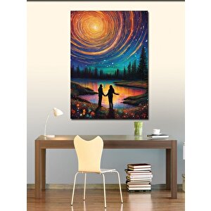 Kanvas Tablo Yıldızlar Ve Aşık Çift 70x100 cm