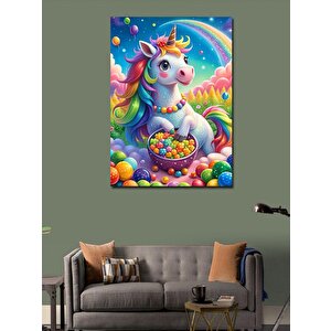 Kanvas Tablo Paskalya Ve Unicorn 70x100 cm
