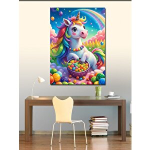 Kanvas Tablo Paskalya Ve Unicorn 70x100 cm
