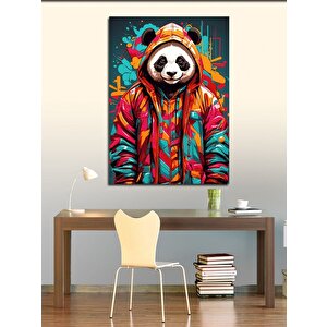 Kanvas Tablo Kapşonlu Giymiş Panda 70x100 cm