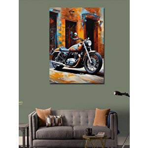 Kanvas Tablo Retro Motosiklet 100x140 cm