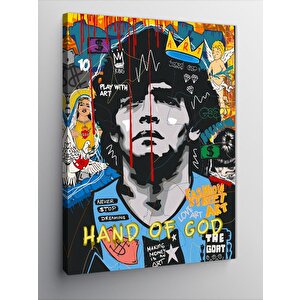 Kanvas Tablo Diego Maradona Ve Tanrının Eli 100x140 cm