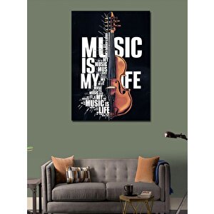 Kanvas Tablo Müzik Benim Hayatım Keman 70x100 cm