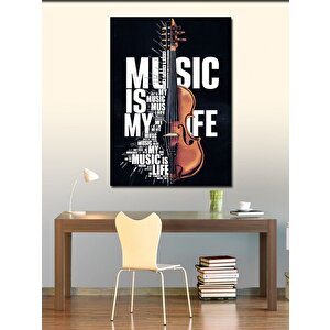 Kanvas Tablo Müzik Benim Hayatım Keman 70x100 cm