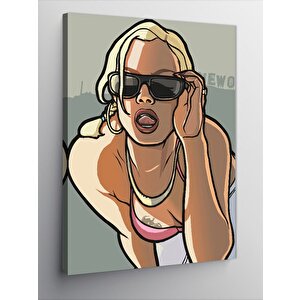 Kanvas Tablo Gta Sarışın Kız 50x70 cm