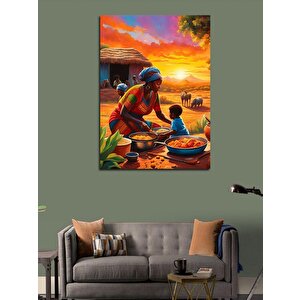 Kanvas Tablo Afrika'da Akşam Yemeği 50x70 cm