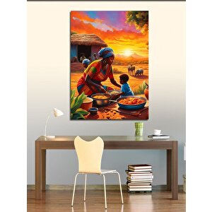 Kanvas Tablo Afrika'da Akşam Yemeği 50x70 cm