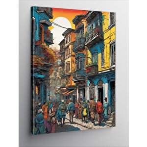 Kanvas Tablo Eski Sokak Ve Eski Evler 100x140 cm