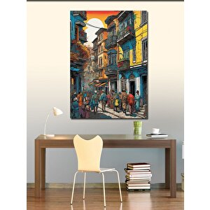 Kanvas Tablo Eski Sokak Ve Eski Evler 100x140 cm