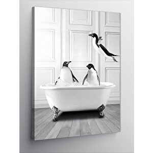 Kanvas Tablo Penguenlerin Küvet Keyfi 50x70 cm