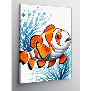Kanvas Tablo Palyaço Balığı Ve Mercanlar 50x70 cm