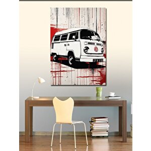 Kanvas Tablo Retro Beyaz Minibüs 50x70 cm