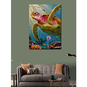 Kanvas Tablo Su Kaplumbağası 70x100 cm