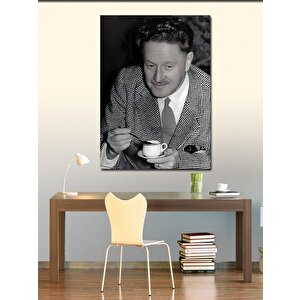 Kanvas Tablo Nazım Hikmet Kahve İçiyor 70x100 cm