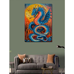 Kanvas Tablo Ejderha 100x140 cm