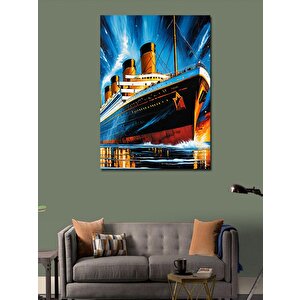 Kanvas Tablo Pastel Titanic Çizimi 50x70 cm