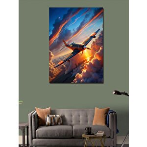 Kanvas Tablo Akrobası Uçağı 70x100 cm