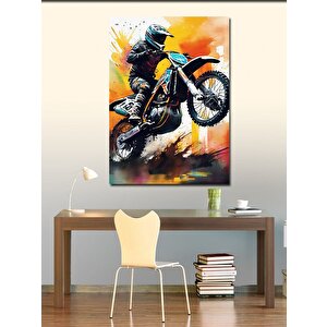 Kanvas Tablo Cross Motosiklet Yarışçısı 50x70 cm