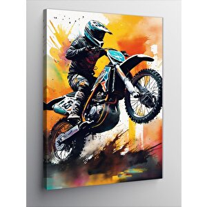Kanvas Tablo Cross Motosiklet Yarışçısı 100x140 cm