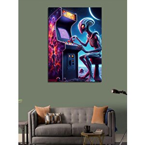Kanvas Tablo Pacman Ve Alien 100x140 cm