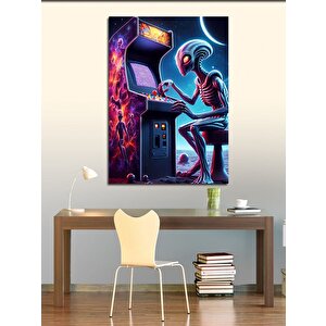 Kanvas Tablo Pacman Ve Alien 100x140 cm