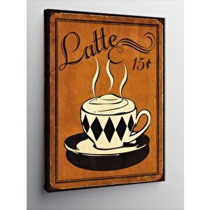 Kanvas Tablo Latte Kahve Temalı 70x100 cm