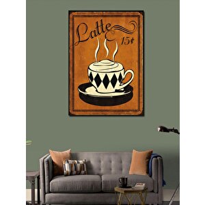 Kanvas Tablo Latte Kahve Temalı 70x100 cm