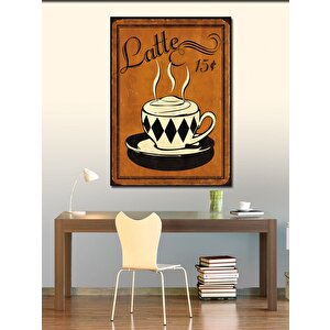 Kanvas Tablo Latte Kahve Temalı 70x100 cm
