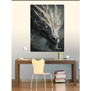 Kanvas Tablo Beyaz Ejderha 70x100 cm