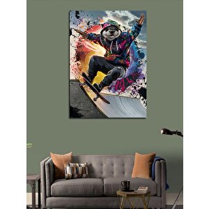 Kanvas Tablo Kaykay Yapan Su Samuru 70x100 cm