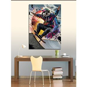 Kanvas Tablo Kaykay Yapan Su Samuru 70x100 cm