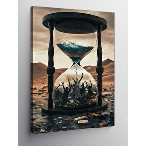 Kanvas Tablo Zamanın Sonundaki İnsanoğlu 100x140 cm