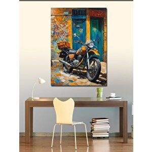 Kanvas Tablo Retro Motosiklet 100x140 cm