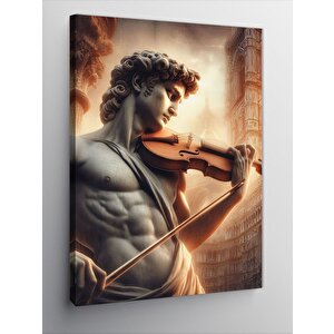 Kanvas Tablo Keman Çalan Davut Heykeli 70x100 cm