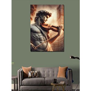 Kanvas Tablo Keman Çalan Davut Heykeli 70x100 cm