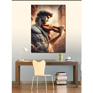 Kanvas Tablo Keman Çalan Davut Heykeli 70x100 cm