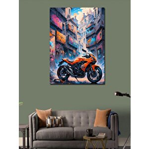 Kanvas Tablo Turuncu Superbike Motosiklet 70x100 cm