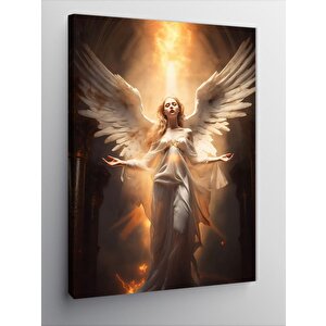 Kanvas Tablo Beyaz Kanatlı Melek 100x140 cm