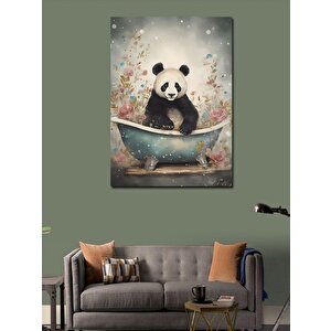 Kanvas Tablo Banyo Yapan Panda 100x140 cm