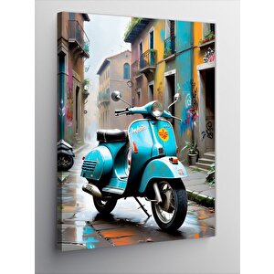 Kanvas Tablo Retro Motosiklet 100x140 cm