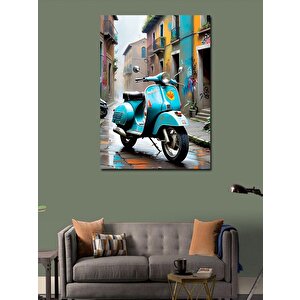 Kanvas Tablo Retro Motosiklet 100x140 cm